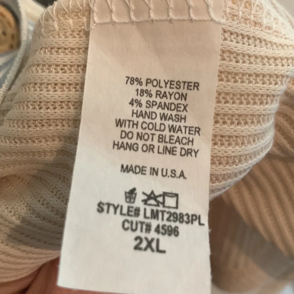 Ribbed Long Sleeve Shacket with Striped Detail - Ivory - Picture 9 of 9